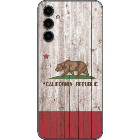 California Flag Dark Wood Galaxy A14 5G Skin